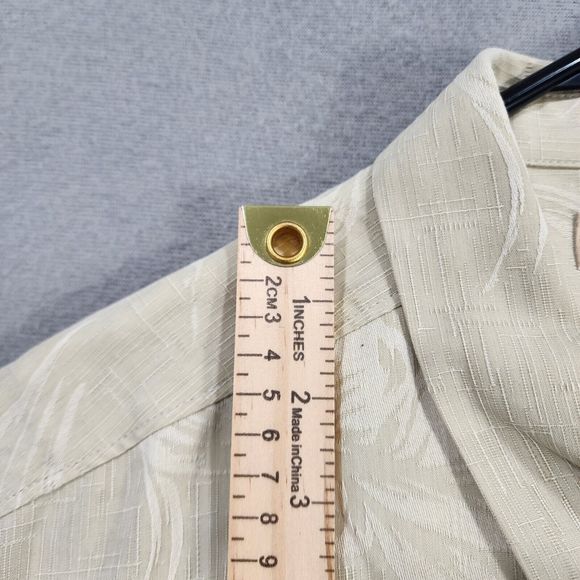 Tommy Bahama Shirt Mens XL Beige 100% Silk Short Sleeve - Picture 7 of 16